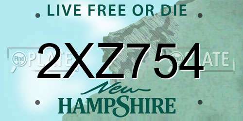 2XZ754 New Hampshire License Plate