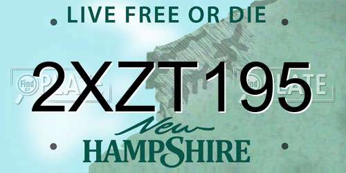 2XZT195 New Hampshire License Plate