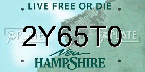 2Y65T0 New Hampshire License Plate