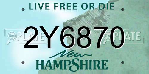2Y6870 New Hampshire License Plate