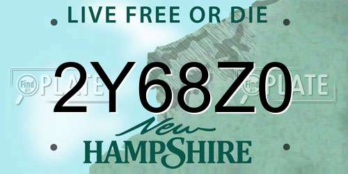2Y68Z0 New Hampshire License Plate