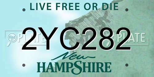 2YC282 New Hampshire License Plate