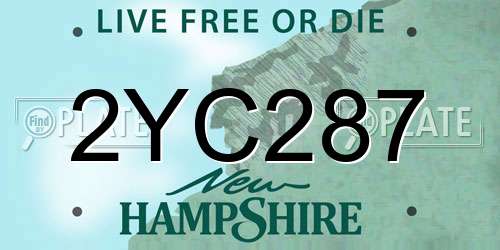2YC287 New Hampshire License Plate