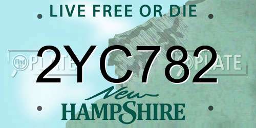 2YC782 New Hampshire License Plate
