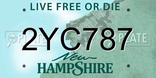 2YC787 New Hampshire License Plate