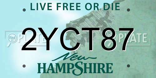 2YCT87 New Hampshire License Plate