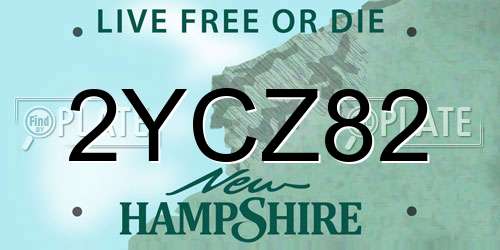 2YCZ82 New Hampshire License Plate