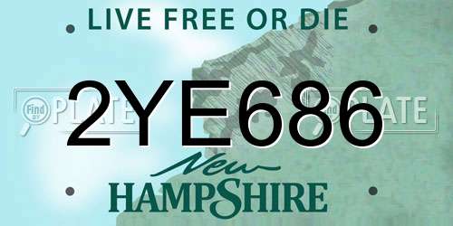 2YE686 New Hampshire License Plate