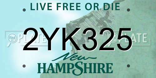 2YK325 New Hampshire License Plate