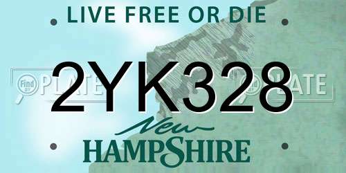 2YK328 New Hampshire License Plate