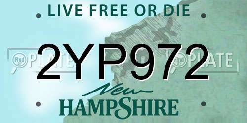 2YP972 New Hampshire License Plate