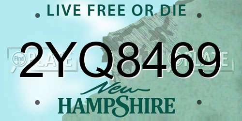 2YQ8469 New Hampshire License Plate