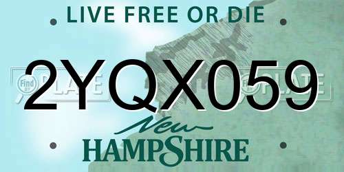 2YQX059 New Hampshire License Plate