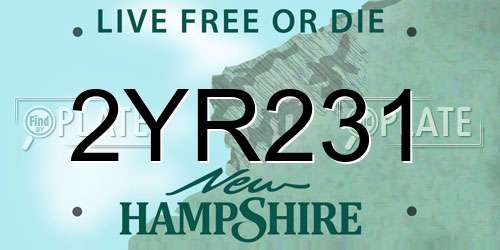 2YR231 New Hampshire License Plate