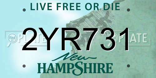 2YR731 New Hampshire License Plate
