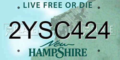 2YSC424 New Hampshire License Plate