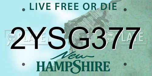 2YSG377 New Hampshire License Plate