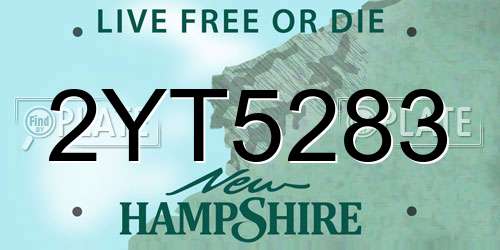 2YT5283 New Hampshire License Plate