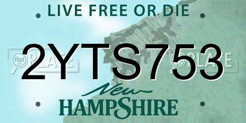 2YTS753 New Hampshire License Plate