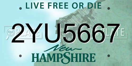 2YU5667 New Hampshire License Plate