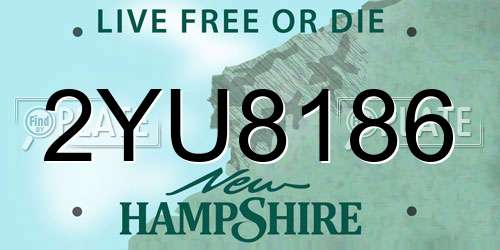 2YU8186 New Hampshire License Plate