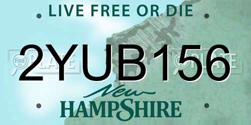 2YUB156 New Hampshire License Plate
