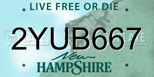 2YUB667 New Hampshire License Plate
