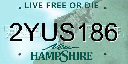 2YUS186 New Hampshire License Plate