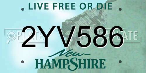 2YV586 New Hampshire License Plate