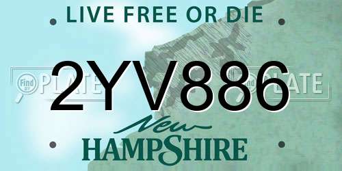 2YV886 New Hampshire License Plate