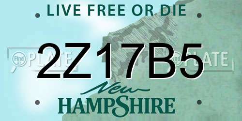 2Z17B5 New Hampshire License Plate