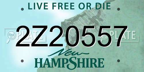 2Z20557 New Hampshire License Plate
