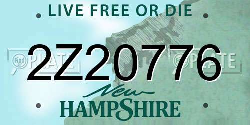 2Z20776 New Hampshire License Plate