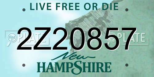 2Z20857 New Hampshire License Plate