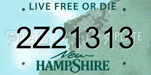 2Z21313 New Hampshire License Plate