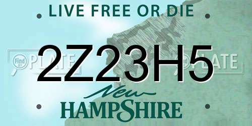2Z23H5 New Hampshire License Plate