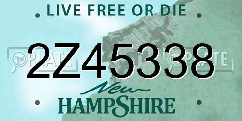 2Z45338 New Hampshire License Plate