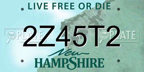 2Z45T2 New Hampshire License Plate