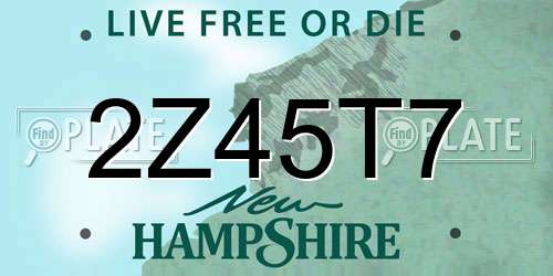 2Z45T7 New Hampshire License Plate