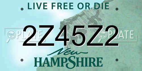 2Z45Z2 New Hampshire License Plate
