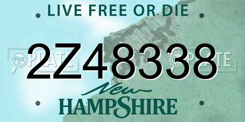2Z48338 New Hampshire License Plate