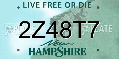 2Z48T7 New Hampshire License Plate