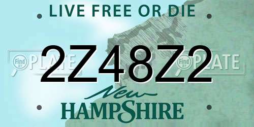 2Z48Z2 New Hampshire License Plate