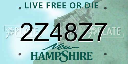 2Z48Z7 New Hampshire License Plate