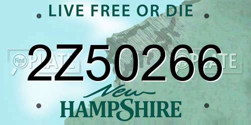 2Z50266 New Hampshire License Plate