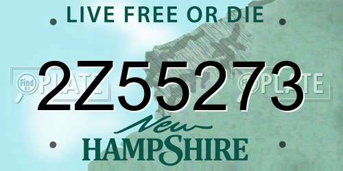 2Z55273 New Hampshire License Plate