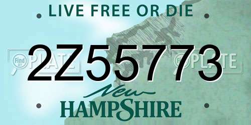 2Z55773 New Hampshire License Plate
