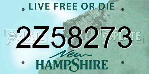 2Z58273 New Hampshire License Plate