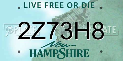 2Z73H8 New Hampshire License Plate
