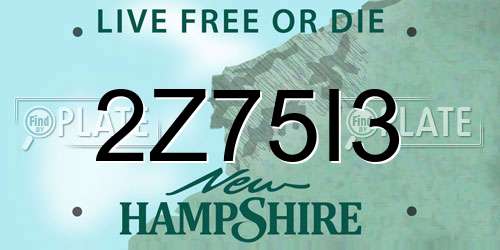 2Z75I3 New Hampshire License Plate